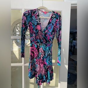 Lilly PulitzerRomper onyx misha coral ruffle Euc XS